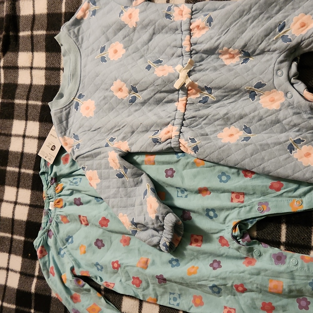 NWT blue 12 and 18 month baby girl's bodysuits